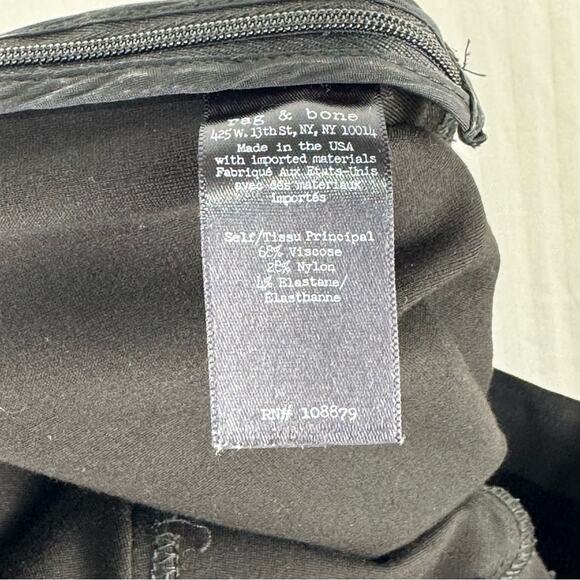 Rag & Bone Classic Slim Ankle Black Pants Women’s Size 10 USA Made Smooth Curve - Picture 7 of 8